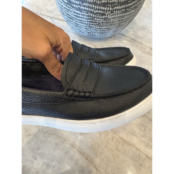 Cole Haan Womens Nantucket Loafer Size 5.5 Black Leather Flat Penny Boat - Picture 9 of 15